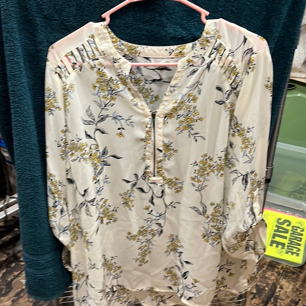 White floral blouse